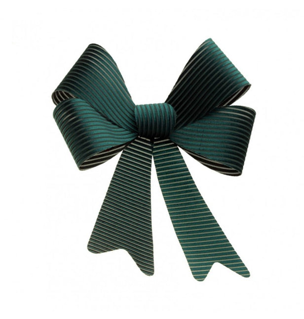 Fiocco verde scuro a righe 51 cm
