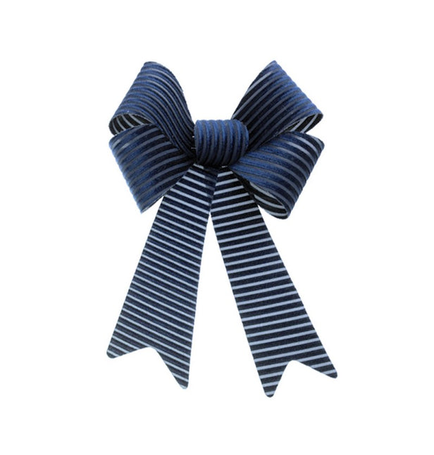 Velluto con fiocco blu scuro 39 cm