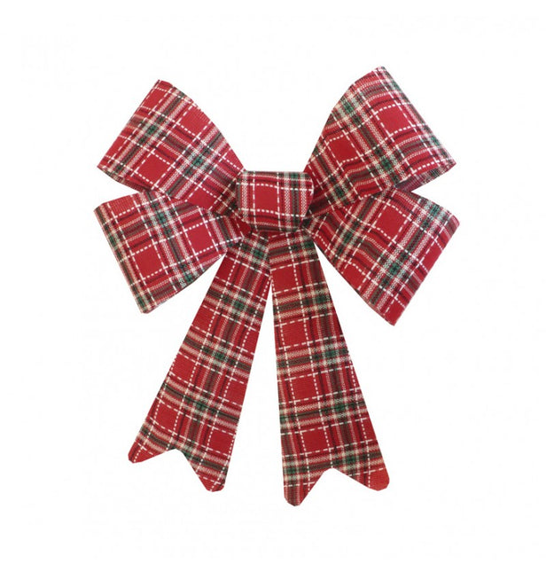 Fiocco rosso verde scozzese piccolo 38 cm