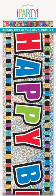 Nastro Barriera Happy Birthday Colorato 3,65m