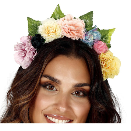 Cerchietto per capelli a fiori pastello