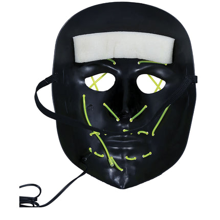 Maschera di Halloween verde nera con luce