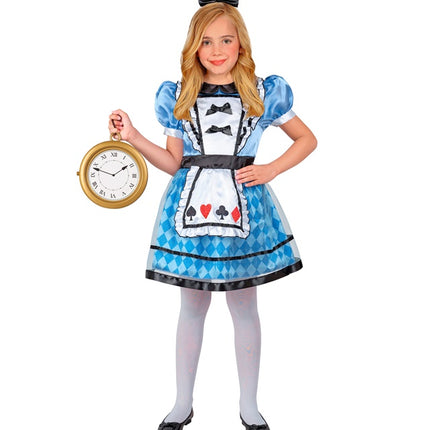 Costume da ragazza del paese delle meraviglie blu