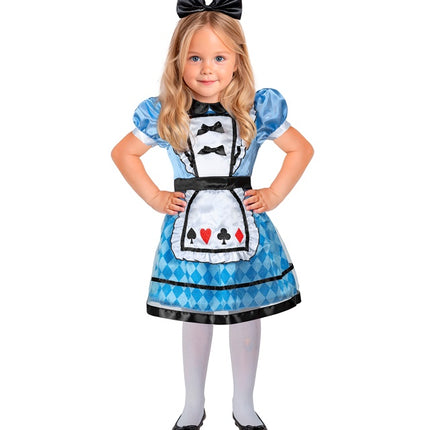 Costume da ragazza del paese delle meraviglie blu