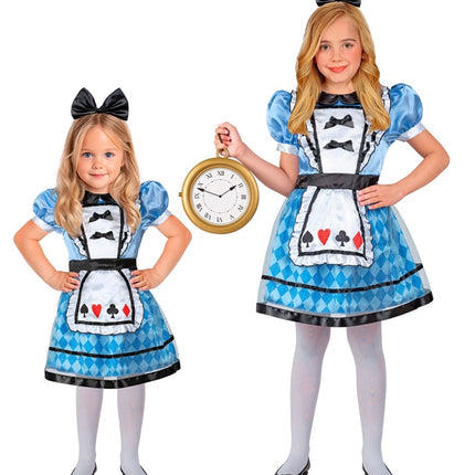 Costume da ragazza del paese delle meraviglie blu