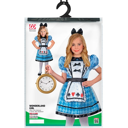 Costume da ragazza del paese delle meraviglie blu