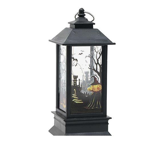 Lanterna di Halloween nera con luce 12,5 cm