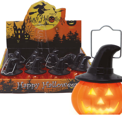 Decorazione di Halloween appesa Zucca con luce 8 cm