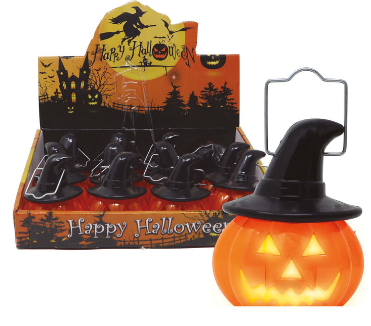 Decorazione di Halloween appesa Zucca con luce 8 cm