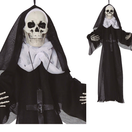 Scheletro di suora appeso di Halloween 50 cm