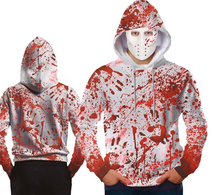 Maglione rosso bianco con maschera