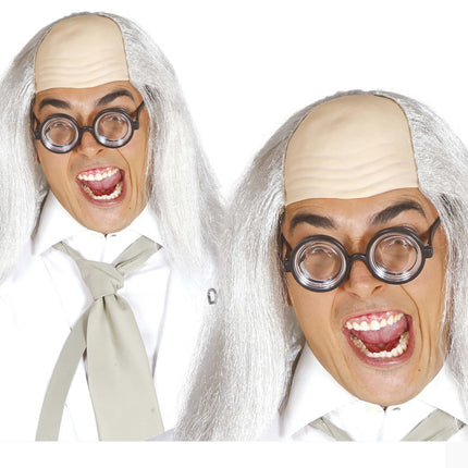 Parrucca di Halloween mezza calva grigia