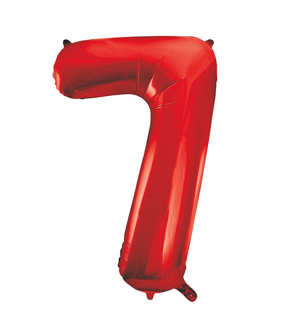 7 Jaar Cijfer Ballon Rood Leeg 86cm van Unique koop je bij Partywinkel