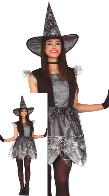 Costume da Strega Halloween Donna Argento