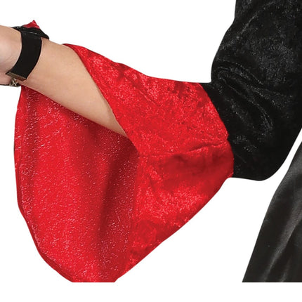 Costume da Vampiro Halloween Donna Rosso Nero