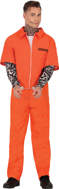 Costume di Halloween da prigioniero arancione da uomo