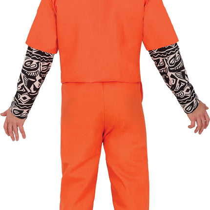 Costume di Halloween da prigioniero arancione da uomo