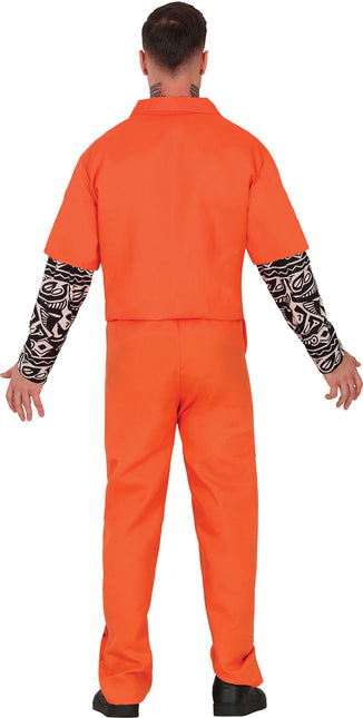 Costume di Halloween da prigioniero arancione da uomo