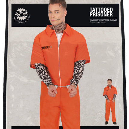 Costume di Halloween da prigioniero arancione da uomo