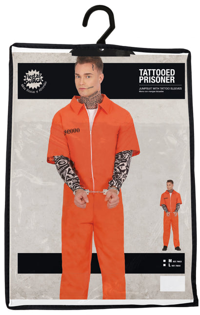 Costume di Halloween da prigioniero arancione da uomo