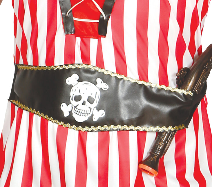 Costume da pirata rosso bianco uomo