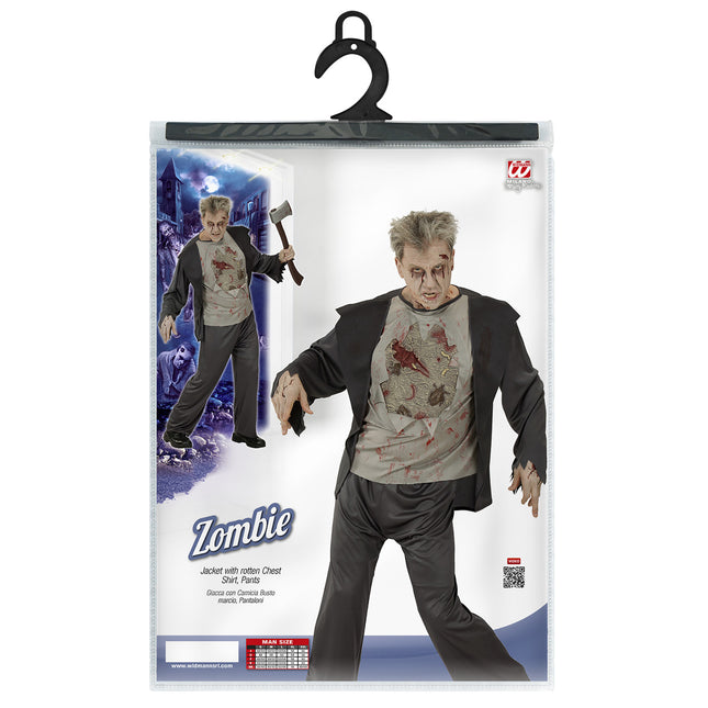 Costume di Halloween Zombie nero da uomo
