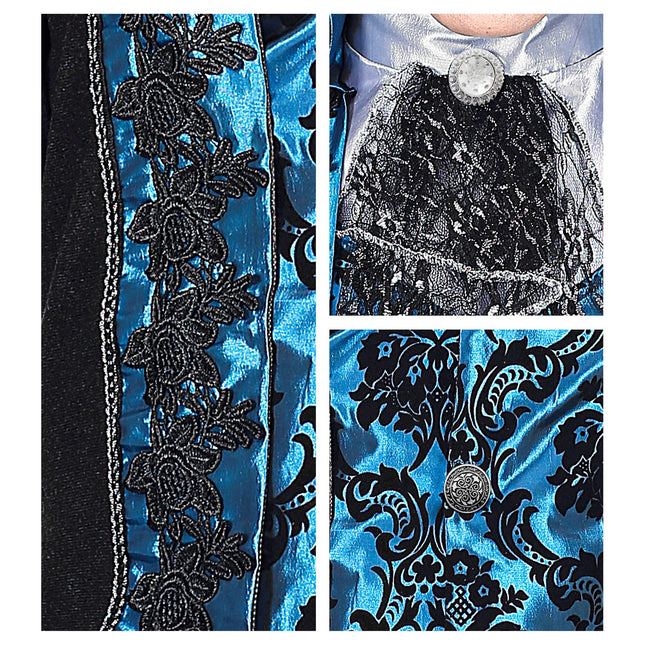 Costume di Halloween Vampiro Nero Blu Uomo