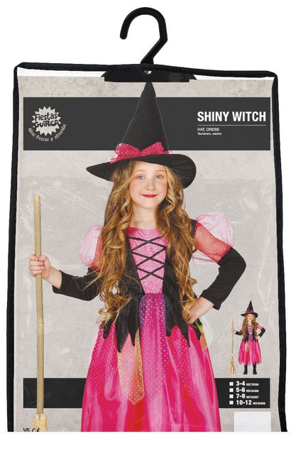 Costume di Halloween da strega bambino rosa