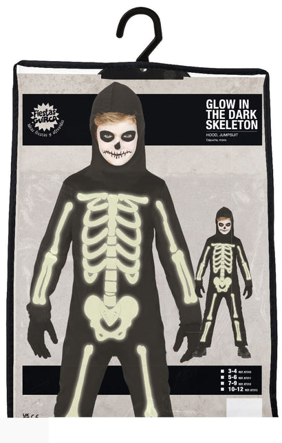 Costume di Halloween Scheletro che brilla nel buio Bambino