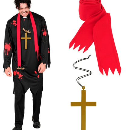 Costume di Halloween da prete zombie per uomo