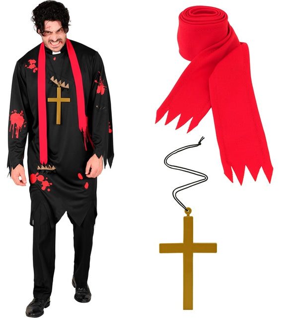 Costume di Halloween da prete zombie per uomo