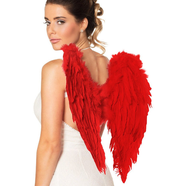 Engelen Vleugels Rood 50cm van Boland koop je bij Partywinkel