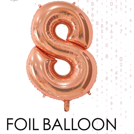 Pallone in foil Figura 8 Oro Rosa 66 cm