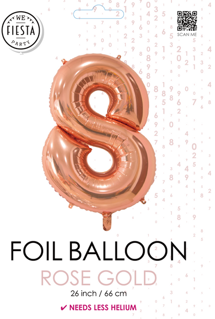 Pallone in foil Figura 8 Oro Rosa 66 cm