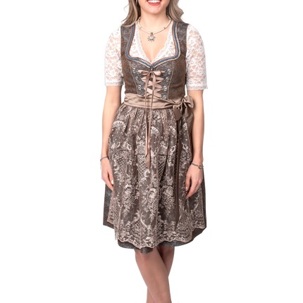 Abito Dirndl Verde Oktoberfest Donna Jaquard