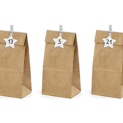 Sacchetti per feste marroni di carta 24 pezzi