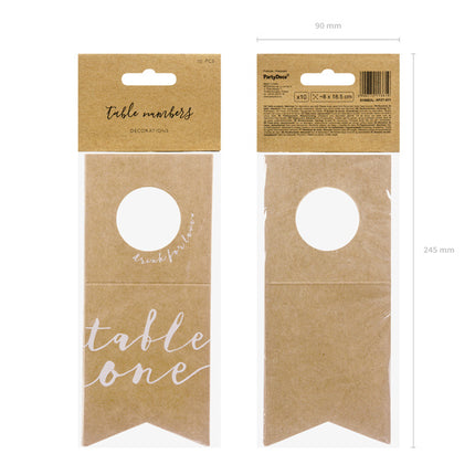 Numero da tavolo Ciondoli a bottiglia 18,5 cm 10 pezzi