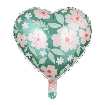 Palloncino ad elio Cuore Fiori Vuoto 45cm