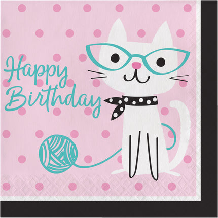 Tovaglioli Party Cats Happy Birthday 33cm 16pz