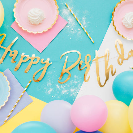 Ghirlanda di compleanno Happy Birthday Oro 62 cm