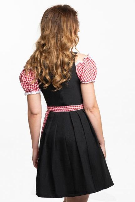 Abito Dirndl Oktoberfest a scacchi rosso