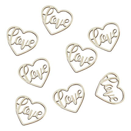Coriandoli da tavola Love Heart Wood 3,5 cm 24 pezzi