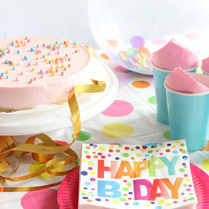 Tovaglioli di compleanno Happy Birthday Dots 33cm 20pz