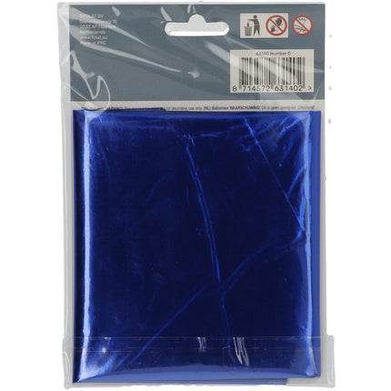 Palloncino Foil Figura 0 Blu Metallizzato XL 86cm Vuoto