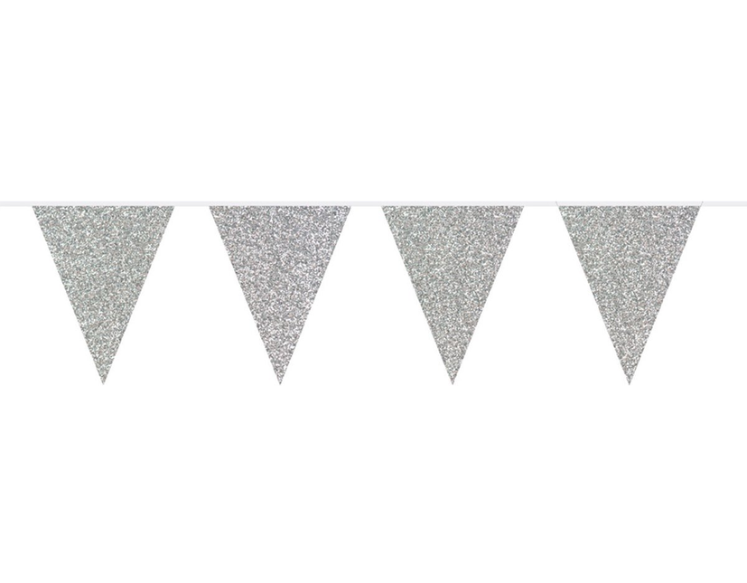 Ghirlande glitterate argento 6m