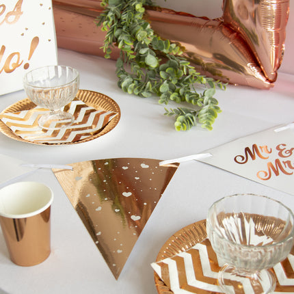 Tazze oro rosa in cartoncino metallizzato 250ml 8pz