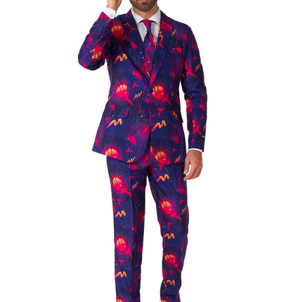 Abito da uomo retrò neon blu scuro <tc>Suitmeister</tc>
