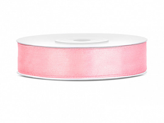 Nastro di raso rosa chiaro 12 mm 25 m