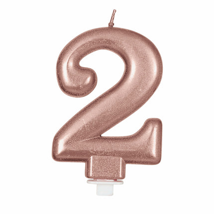 Candela oro rosa 2 anni 8 cm