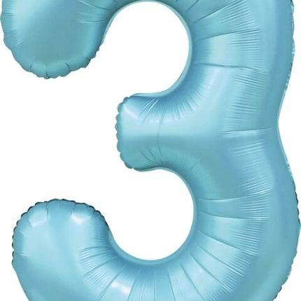 Palloncino figura azzurro 3 anni lucido 86 cm